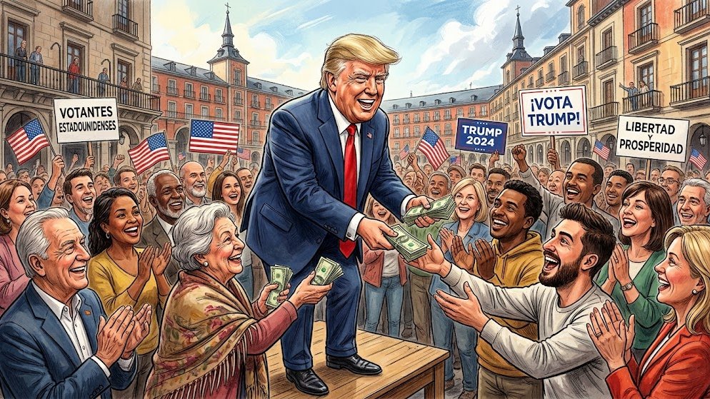 Trump promete cheques de 5.000 dólares por voto en plena crisis de popularidad.