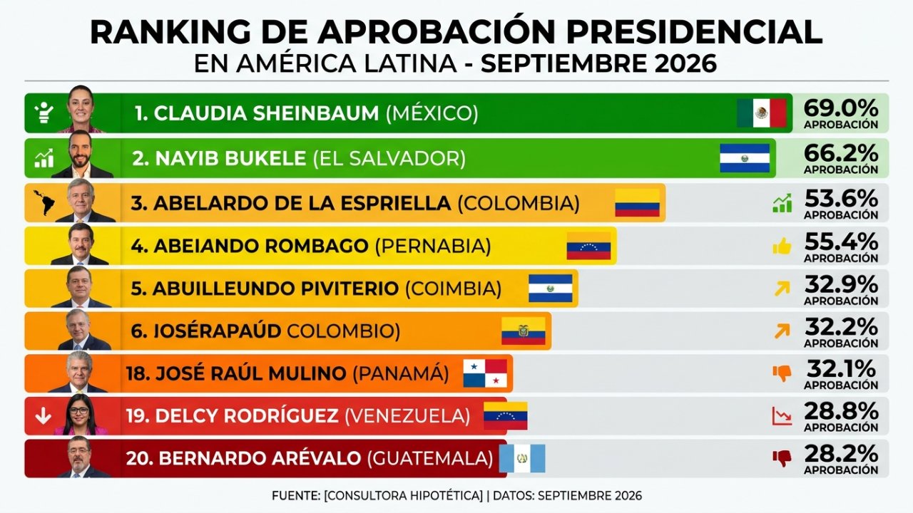 Sheinbaum y Bukele lideran la aprobación presidencial en América Latina
