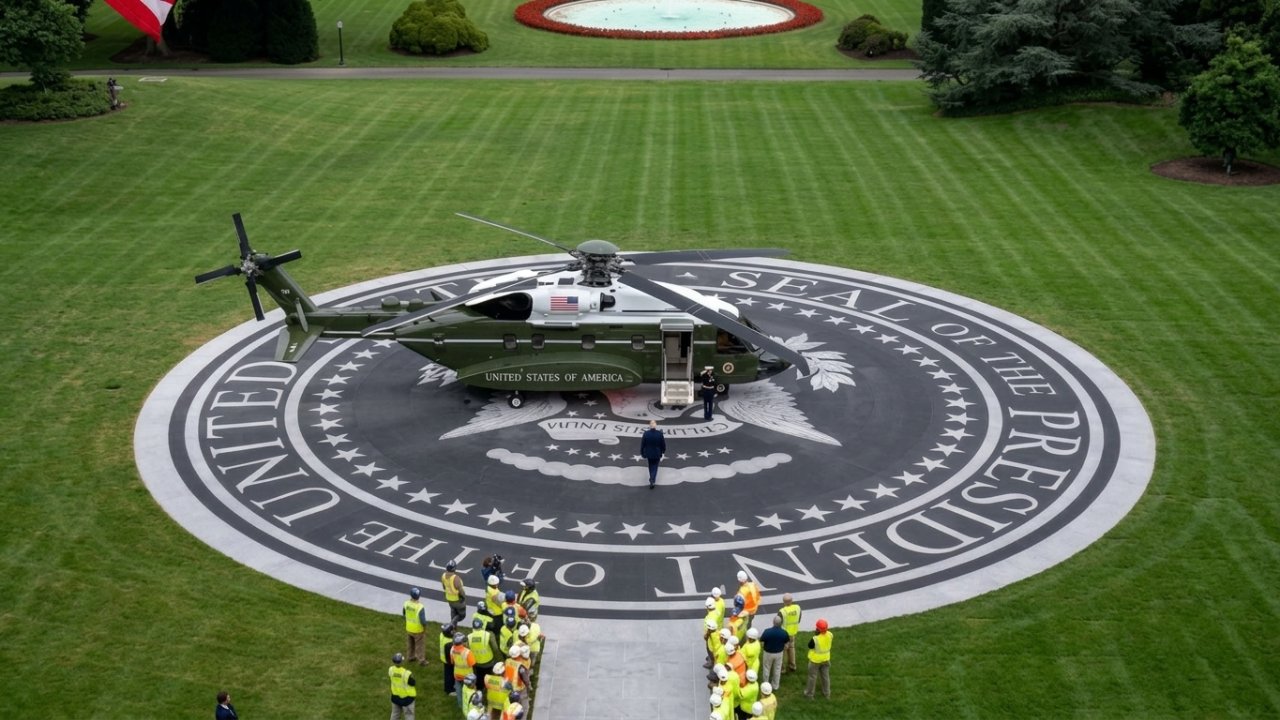 Trump estrena helipuerto entre boicot de cadenas de televisión