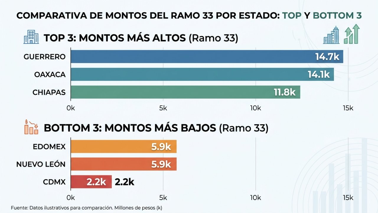 Presupuesto 2027: qué estados recibirán más dinero federal por habitante